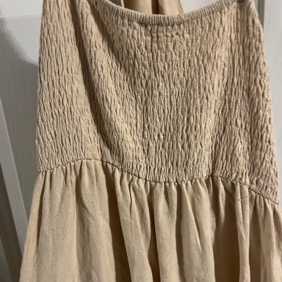 Wide-Leg Jumpsuit Summer, Spring, Fall, Cream color, halter material at top, Y2K - Picture 4 of 6